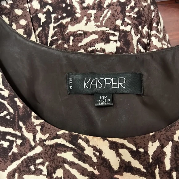 Kasper Vintage 2 Piece Set Blazer And Tank Top Brown & Cream Set 10P - Picture 11 of 14